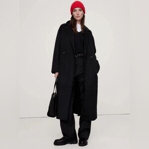 NWT Banana Republic Double-Faced Wrap Coat Black Size L